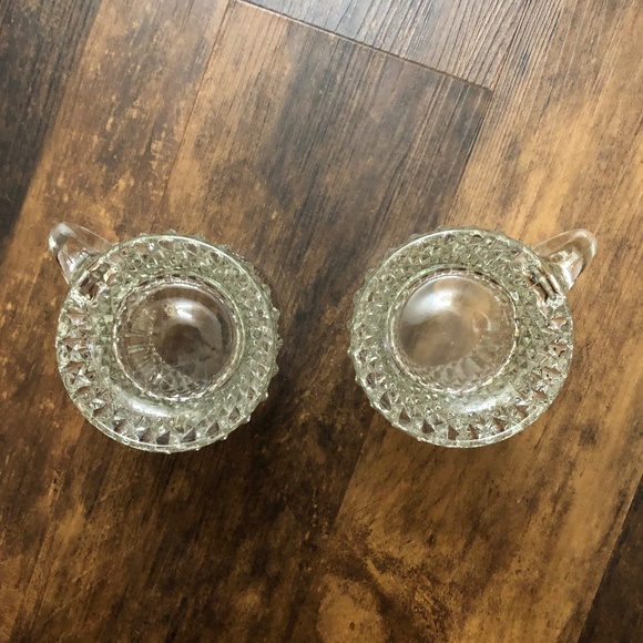 S/2 Heavy Diamond Point Cut Glass Mugs Steins for coffee, beer, hot toddy, latte - Picture 6 of 11